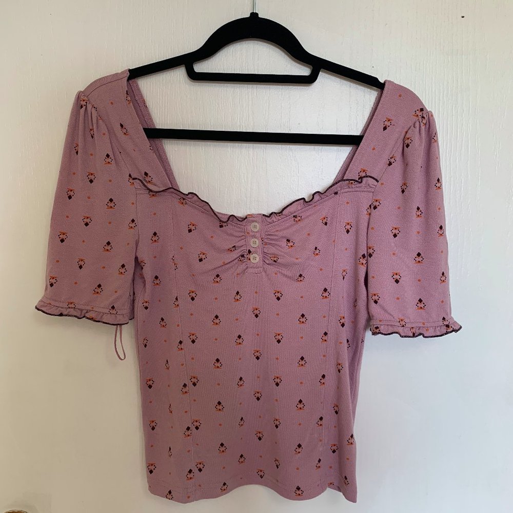 Free People, lavender top, small